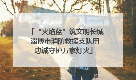 “火焰蓝”筑文明长城 淄博市消防救援支队用忠诚守护万家灯火