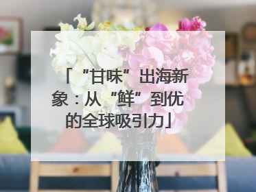 “甘味”出海新象：从“鲜”到优的全球吸引力
