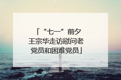 “七一”前夕 王宗华走访慰问老党员和困难党员