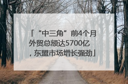 “中三角”前4个月外贸总额达5700亿，东盟市场增长强劲