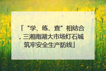 “学、练、查”相结合，三湘南湖大市场灯石城筑牢安全生产防线