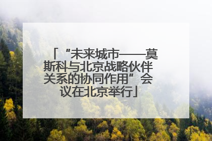 “未来城市——莫斯科与北京战略伙伴关系的协同作用”会议在北京举行