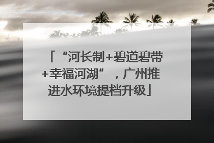 “河长制+碧道碧带+幸福河湖”，广州推进水环境提档升级