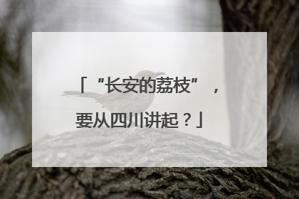 “长安的荔枝”，要从四川讲起？