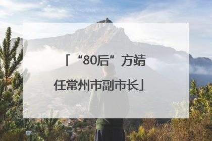 “80后”方靖任常州市副市长