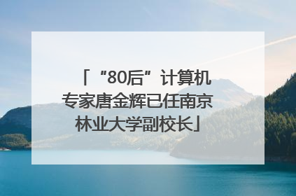 “80后”计算机专家唐金辉已任南京林业大学副校长