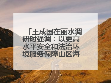 王成国在丽水调研时强调：以更高水平安全和法治环境服务保障山区海岛县高质量发展