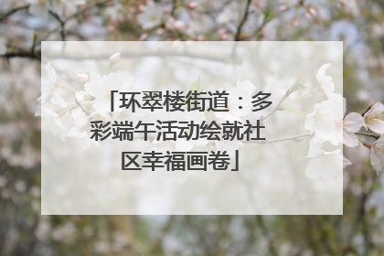 环翠楼街道：多彩端午活动绘就社区幸福画卷