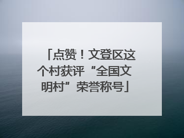 点赞！文登区这个村获评“全国文明村”荣誉称号
