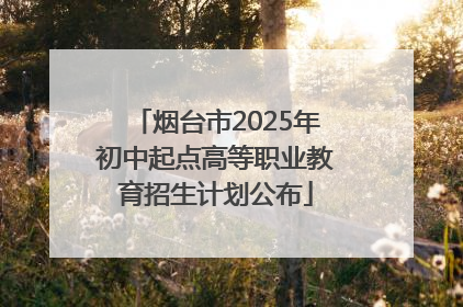 烟台市2025年初中起点高等职业教育招生计划公布
