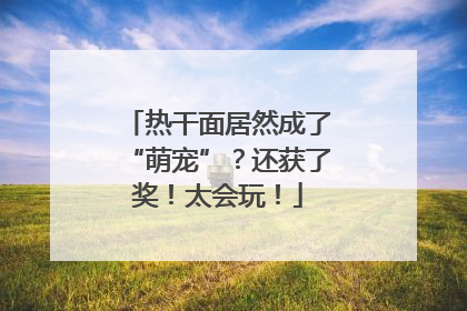 热干面居然成了“萌宠”？还获了奖！太会玩！
