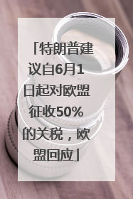 特朗普建议自6月1日起对欧盟征收50%的关税，欧盟回应