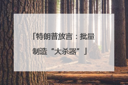 特朗普放言：批量制造“大杀器”