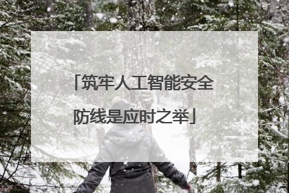 筑牢人工智能安全防线是应时之举