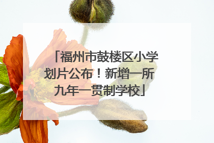 福州市鼓楼区小学划片公布！新增一所九年一贯制学校