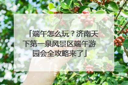 端午怎么玩？济南天下第一泉风景区端午游园会全攻略来了