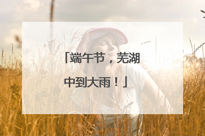 端午节，芜湖中到大雨！