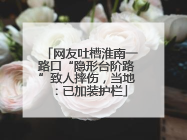 网友吐槽淮南一路口“隐形台阶路”致人摔伤，当地：已加装护栏