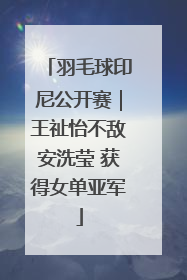 羽毛球印尼公开赛｜王祉怡不敌安洗莹 获得女单亚军