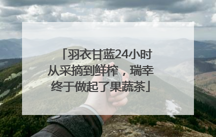 羽衣甘蓝24小时从采摘到鲜榨，瑞幸终于做起了果蔬茶