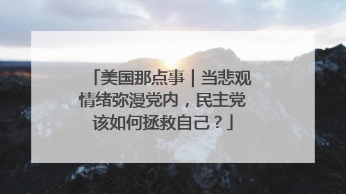 美国那点事｜当悲观情绪弥漫党内，民主党该如何拯救自己？