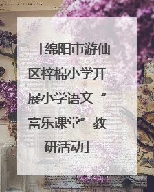 绵阳市游仙区梓棉小学开展小学语文“富乐课堂”教研活动