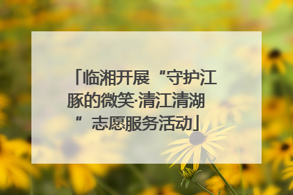 临湘开展“守护江豚的微笑·清江清湖”志愿服务活动