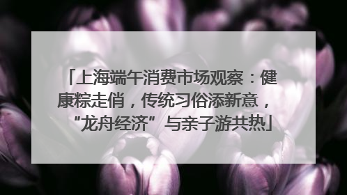 上海端午消费市场观察：健康粽走俏，传统习俗添新意，“龙舟经济”与亲子游共热