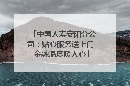 中国人寿安阳分公司：贴心服务送上门 金融温度暖人心