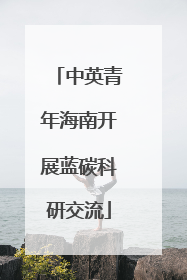 中英青年海南开展蓝碳科研交流