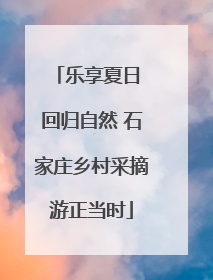 乐享夏日 回归自然 石家庄乡村采摘游正当时