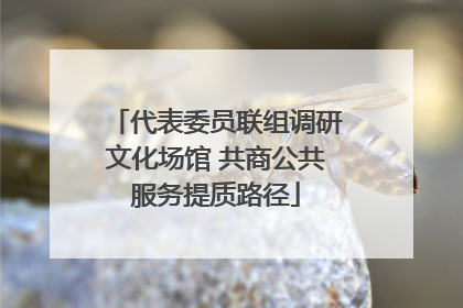 代表委员联组调研文化场馆 共商公共服务提质路径