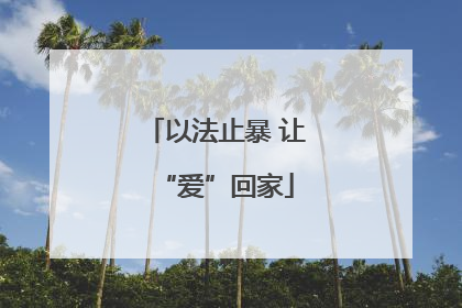 以法止暴 让“爱”回家