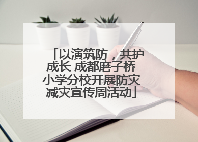 以演筑防，共护成长 成都磨子桥小学分校开展防灾减灾宣传周活动