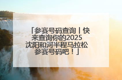 参赛号码查询丨快来查询你的2025沈阳和河半程马拉松参赛号码吧！
