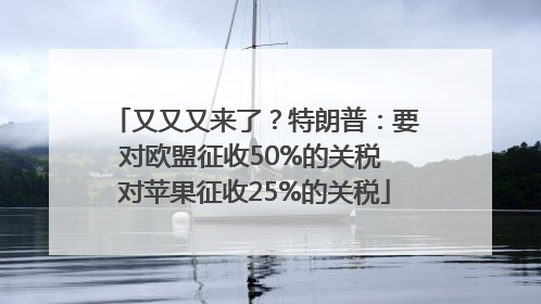 又又又来了？特朗普：要对欧盟征收50%的关税 对苹果征收25%的关税