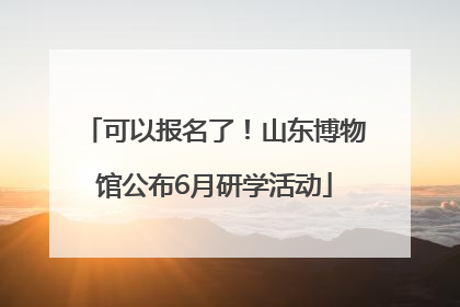 可以报名了！山东博物馆公布6月研学活动
