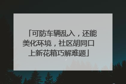 可防车辆乱入，还能美化环境，社区胡同口上新花箱巧解难题