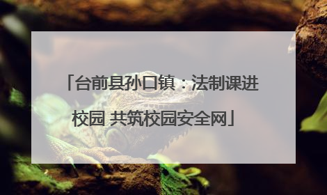 台前县孙口镇：法制课进校园 共筑校园安全网