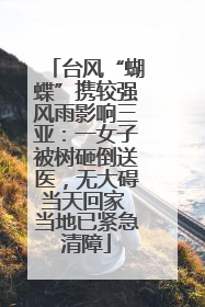 台风“蝴蝶”携较强风雨影响三亚：一女子被树砸倒送医，无大碍当天回家 当地已紧急清障