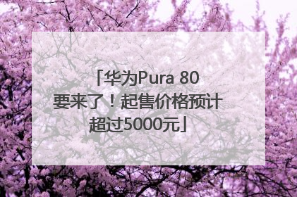 华为Pura 80要来了！起售价格预计超过5000元