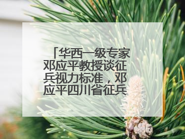 华西一级专家邓应平教授谈征兵视力标准，邓应平四川省征兵办眼科负责人