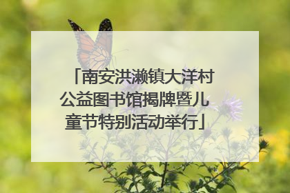南安洪濑镇大洋村公益图书馆揭牌暨儿童节特别活动举行