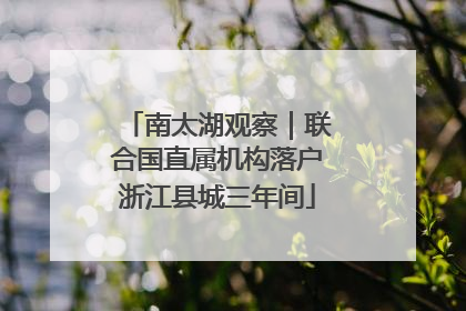 南太湖观察｜联合国直属机构落户浙江县城三年间