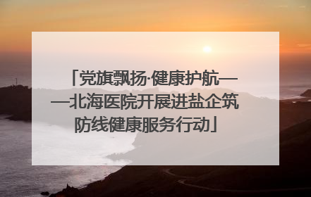 党旗飘扬·健康护航——北海医院开展进盐企筑防线健康服务行动