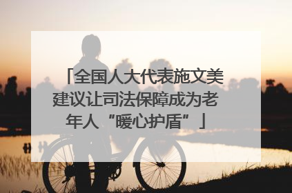 全国人大代表施文美建议让司法保障成为老年人“暖心护盾”