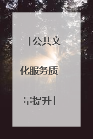 公共文化服务质量提升