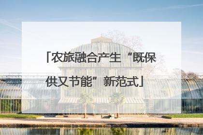 农旅融合产生“既保供又节能”新范式