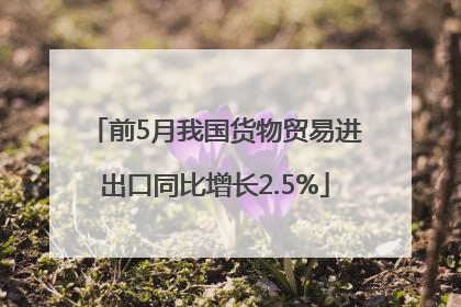 前5月我国货物贸易进出口同比增长2.5%
