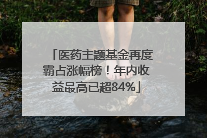 医药主题基金再度霸占涨幅榜！年内收益最高已超84%